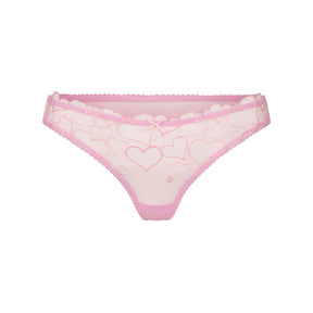EMBROIDERED TULLE THONG | BUBBLE GUM