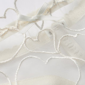 EMBROIDERED TULLE THONG | MARBLE