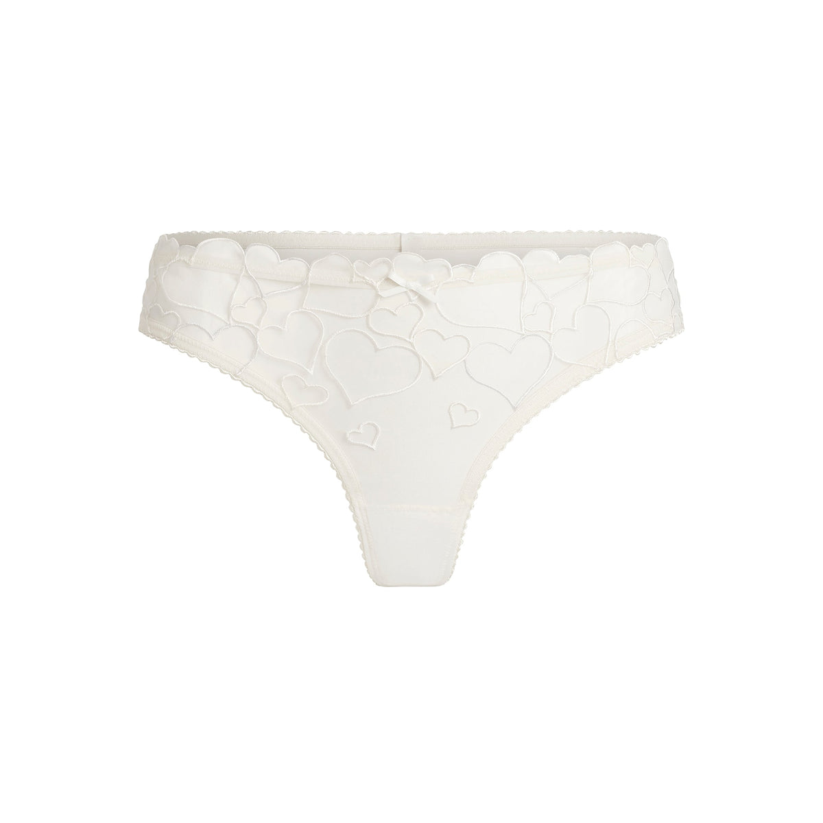 EMBROIDERED TULLE THONG | MARBLE