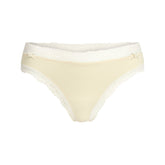 COTTON JERSEY LACE THONG | BUTTER