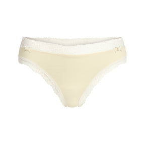 COTTON JERSEY LACE THONG | BUTTER
