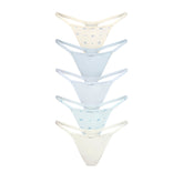 FITS EVERYBODY PICOT STRING THONG 5-PACK | BLUE QUARTZ MULTI