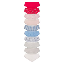 Lightweight Cotton Ruched Back Hipster 10-pack