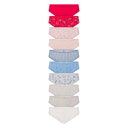 Lightweight Cotton Ruched Back Hipster 10-pack