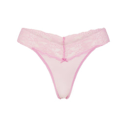Lightweight Cotton Wide Lace Thong