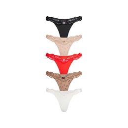 Fits Everybody Lace String Thong 5-pack
