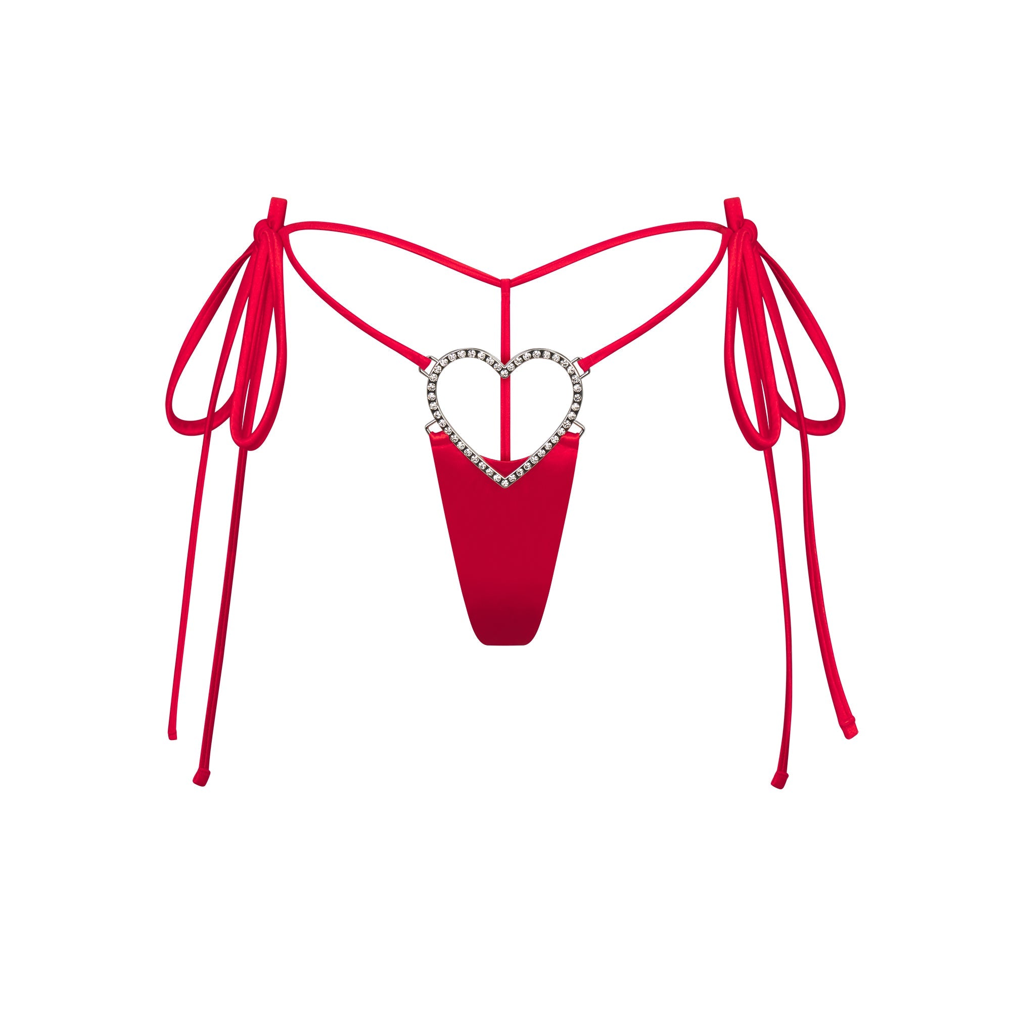 NOVELTY INTIMATES HEART CHARM STRING THONG | RUBY