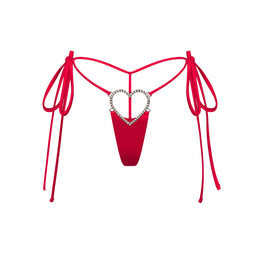 NOVELTY INTIMATES HEART CHARM STRING THONG | RUBY