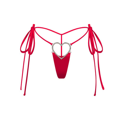 NOVELTY INTIMATES HEART CHARM STRING THONG | RUBY