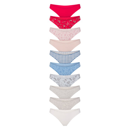 Lightweight Cotton Thong 10-pack