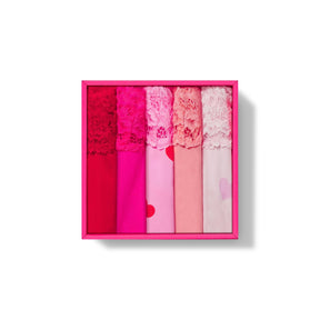 FITS EVERYBODY LACE DIPPED THONG 5-PACK | HEART BREAKER MULTI