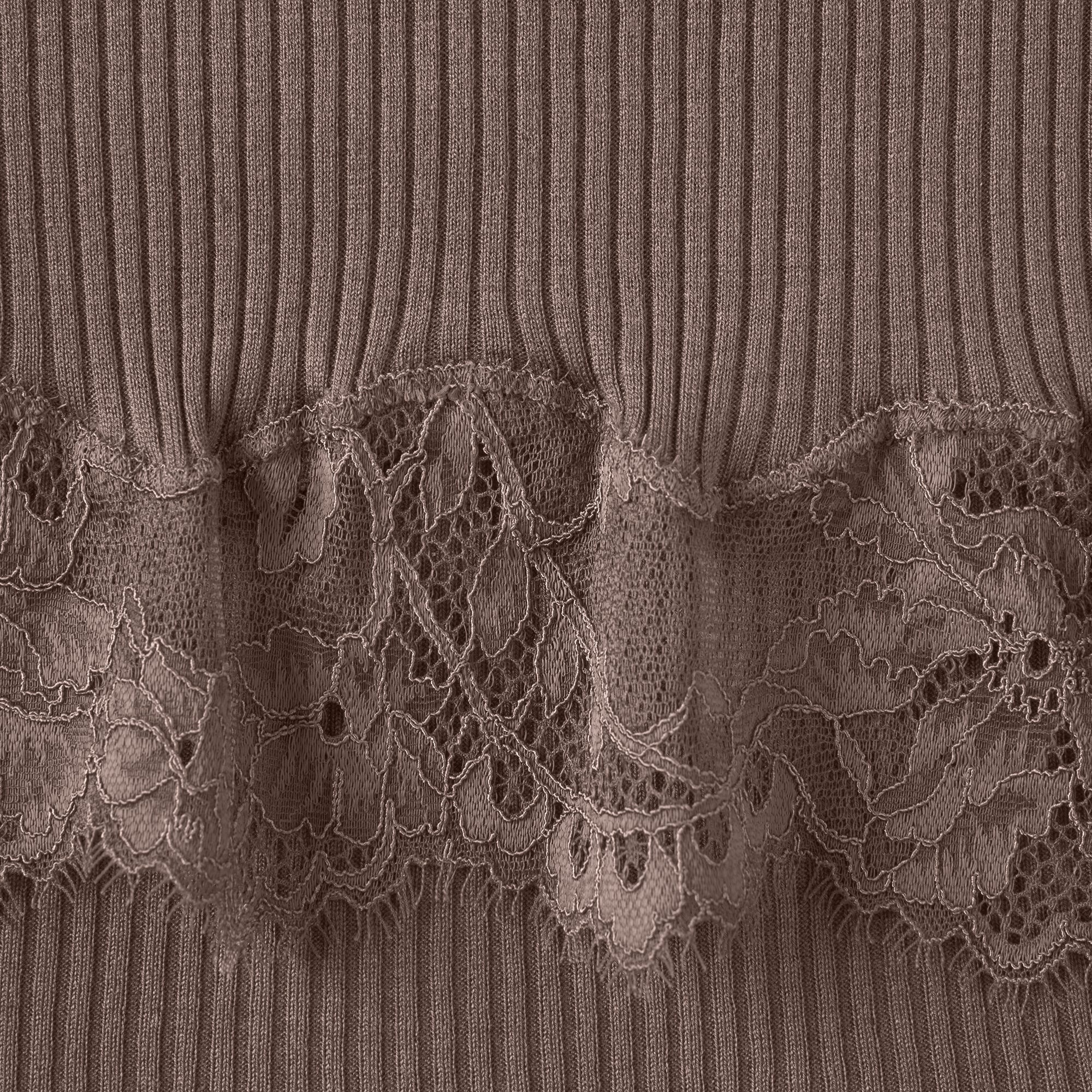 Rib Knit Lace Mini Dress