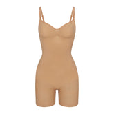 SEAMLESS SCULPT MID THIGH BODYSUIT | OCHRE