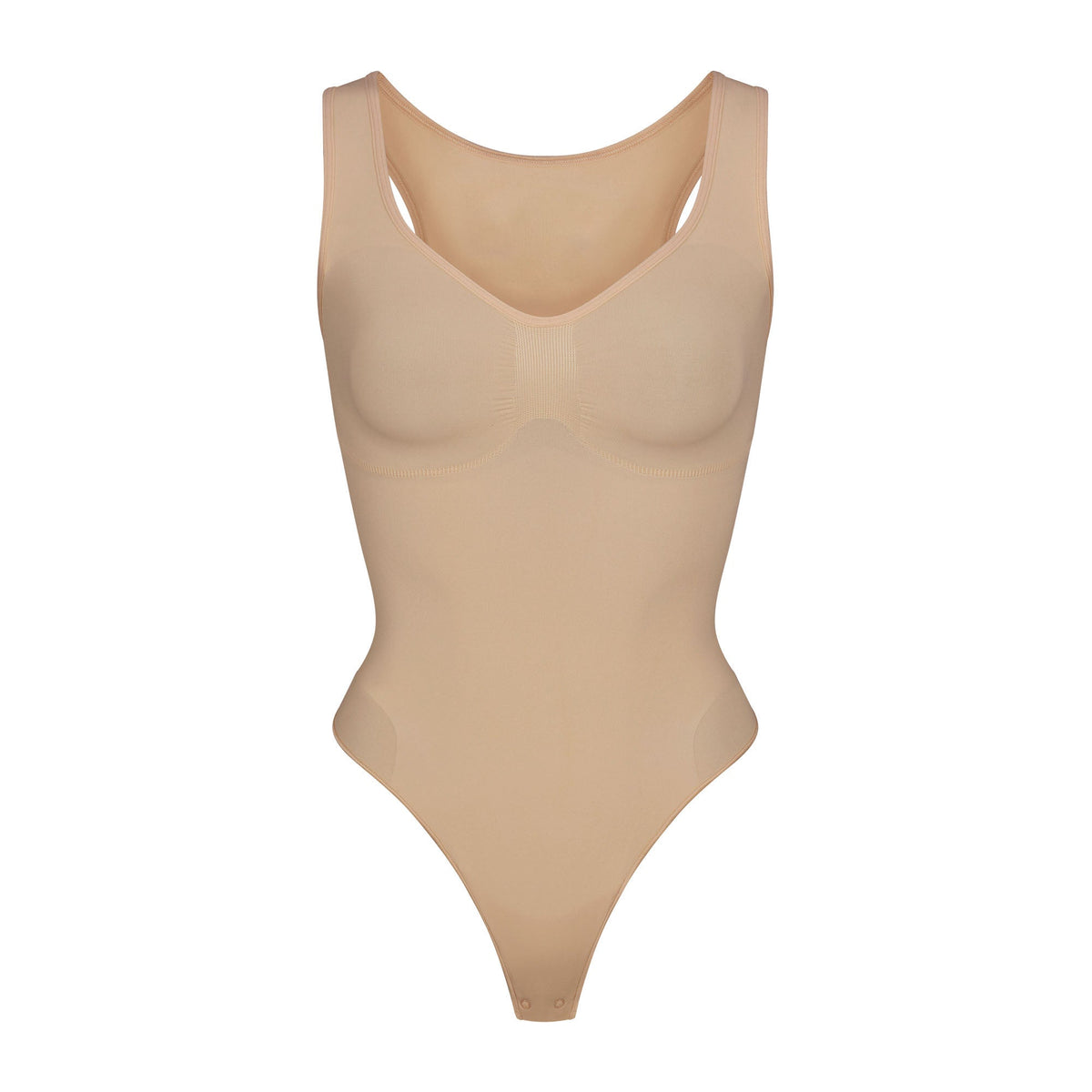 SEAMLESS SCULPT SCOOP NECK THONG BODYSUIT | CLAY