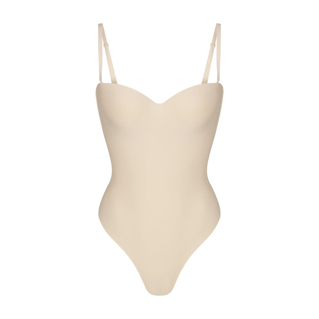 SKIMS BODY UNDERWIRE THONG BODYSUIT | SAND