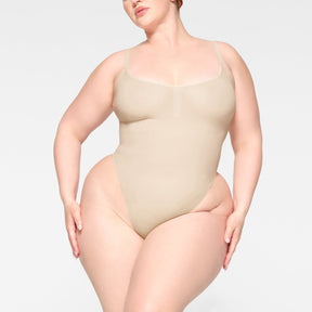 SHEER SEAMLESS BODYSUIT | SAND