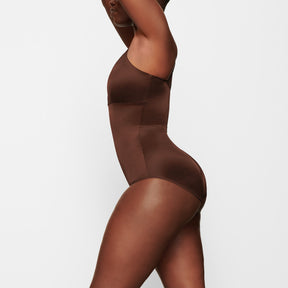 SIMPLY BARE BODYSUIT BRIEF WITH SNAPS | COCOA