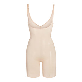 SHEER SCULPT OPEN BUST BODYSUIT | CLAY