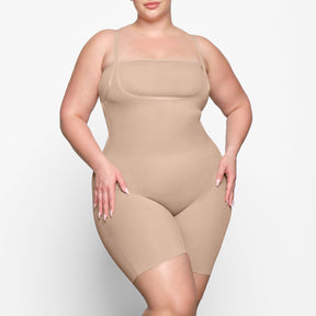 SHEER SCULPT OPEN BUST BODYSUIT | CLAY