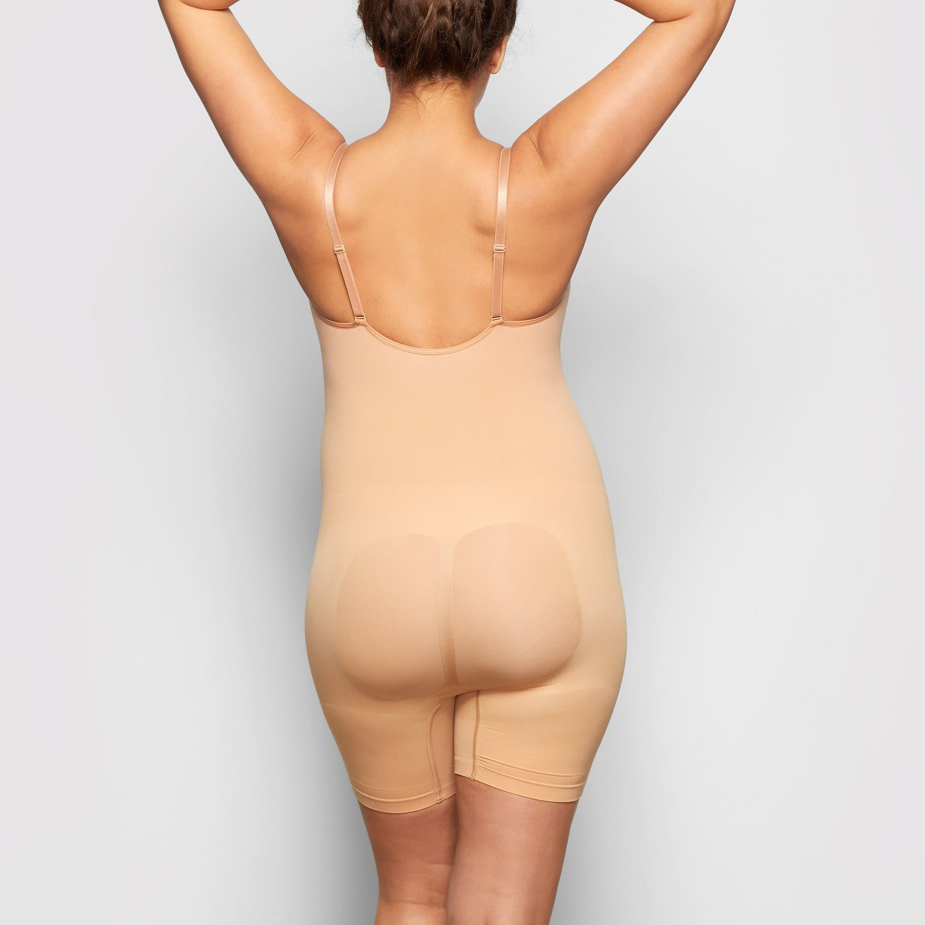 MATERNITY SCULPTING BODYSUIT MID THIGH | OCHRE