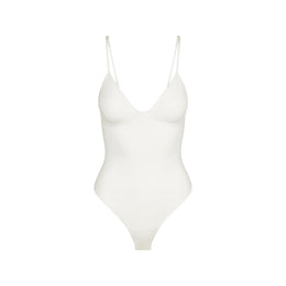 COTTON SHAPEWEAR THONG BODYSUIT | MARBLE