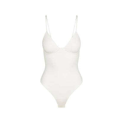 COTTON SHAPEWEAR THONG BODYSUIT | MARBLE