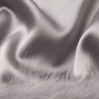 SILK FEATHER TRIM GLOVES | MIRROR