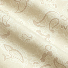 COTTON POPLIN MENS LONG SLEEP SET | TAN PAISLEY PRINT