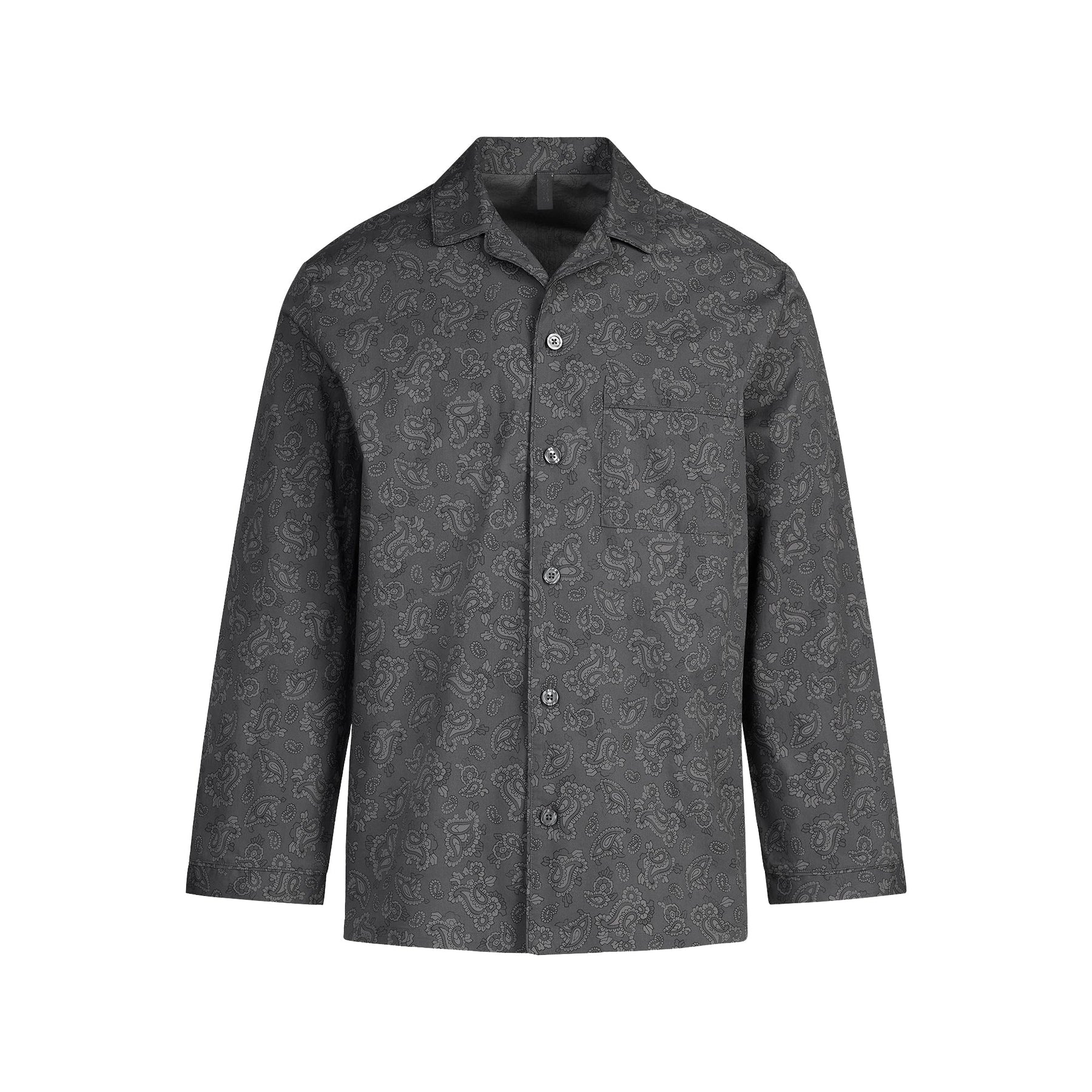 COTTON POPLIN MENS LONG SLEEP SET | ASH PAISLEY PRINT