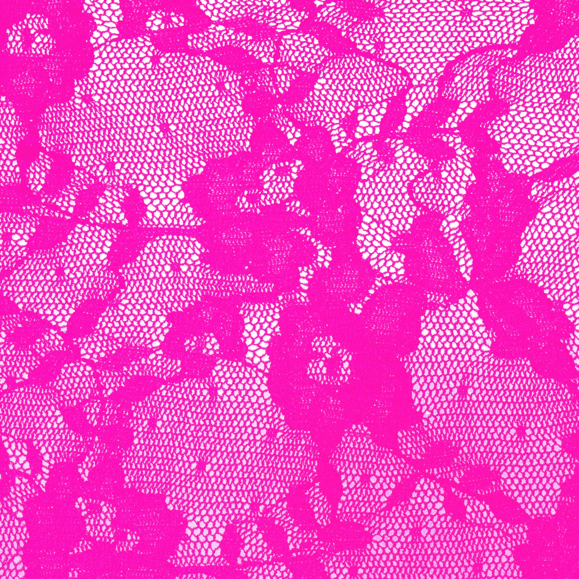 STRETCH LACE LINED LONG SLEEVE UNDERWIRE DRESS | NEON PINK