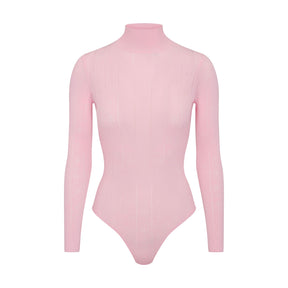 SWEATER POINTELLE TURTLENECK BODYSUIT | BABY PINK