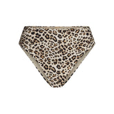 SIGNATURE SWIM HIGH-WAISTED BIKINI BOTTOM | CHAMPAGNE LEOPARD PRINT