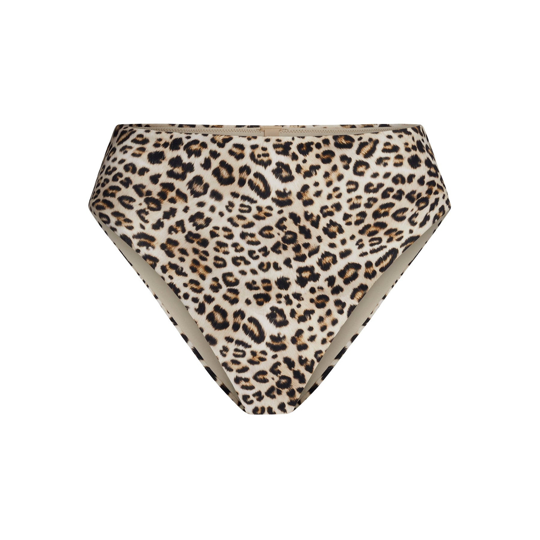 SIGNATURE SWIM HIGH-WAISTED BIKINI BOTTOM | CHAMPAGNE LEOPARD PRINT