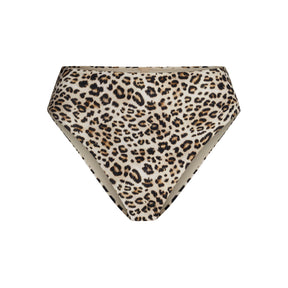 SIGNATURE SWIM HIGH-WAISTED BIKINI BOTTOM | CHAMPAGNE LEOPARD PRINT