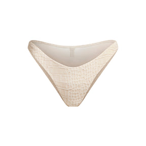 SIGNATURE SWIM TANGA BIKINI BOTTOM | EGRET CROCODILE PRINT