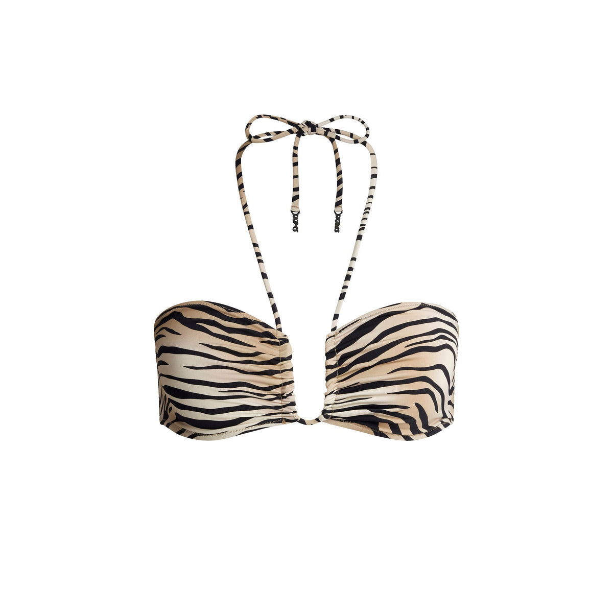 SIGNATURE SWIM HALTER BIKINI TOP | CHAMPAGNE TIGER PRINT