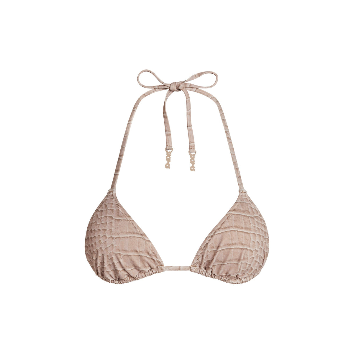 SIGNATURE SWIM TRIANGLE BIKINI TOP | DUNE CROCODILE PRINT