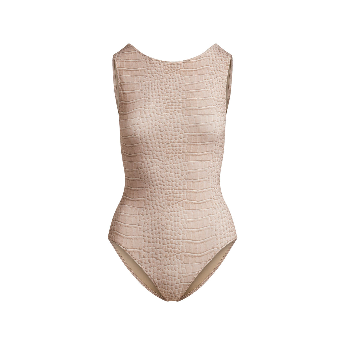 SIGNATURE SWIM HIGH NECK ONE PIECE | DUNE CROCODILE PRINT