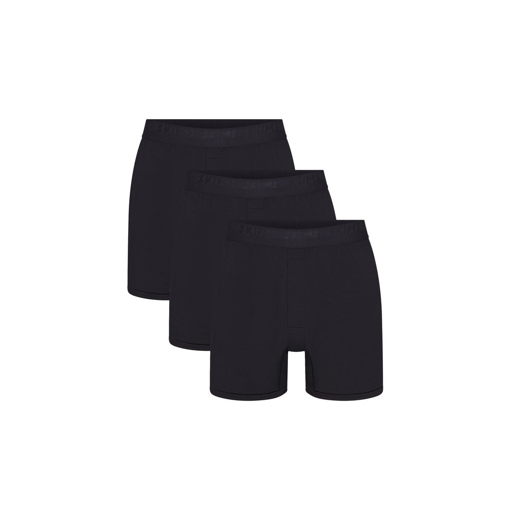 SKIMS STRETCH MENS KNIT BOXER 3-PACK | OBSIDIAN
