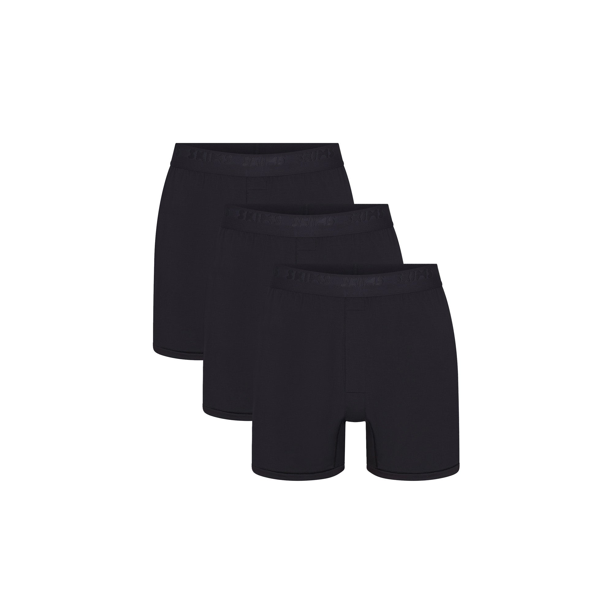 SKIMS STRETCH MENS KNIT BOXER 3-PACK | OBSIDIAN