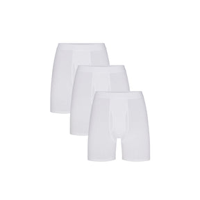 SKIMS BASICS MENS COTTON BOXER BRIEF 3-PACK | CHALK