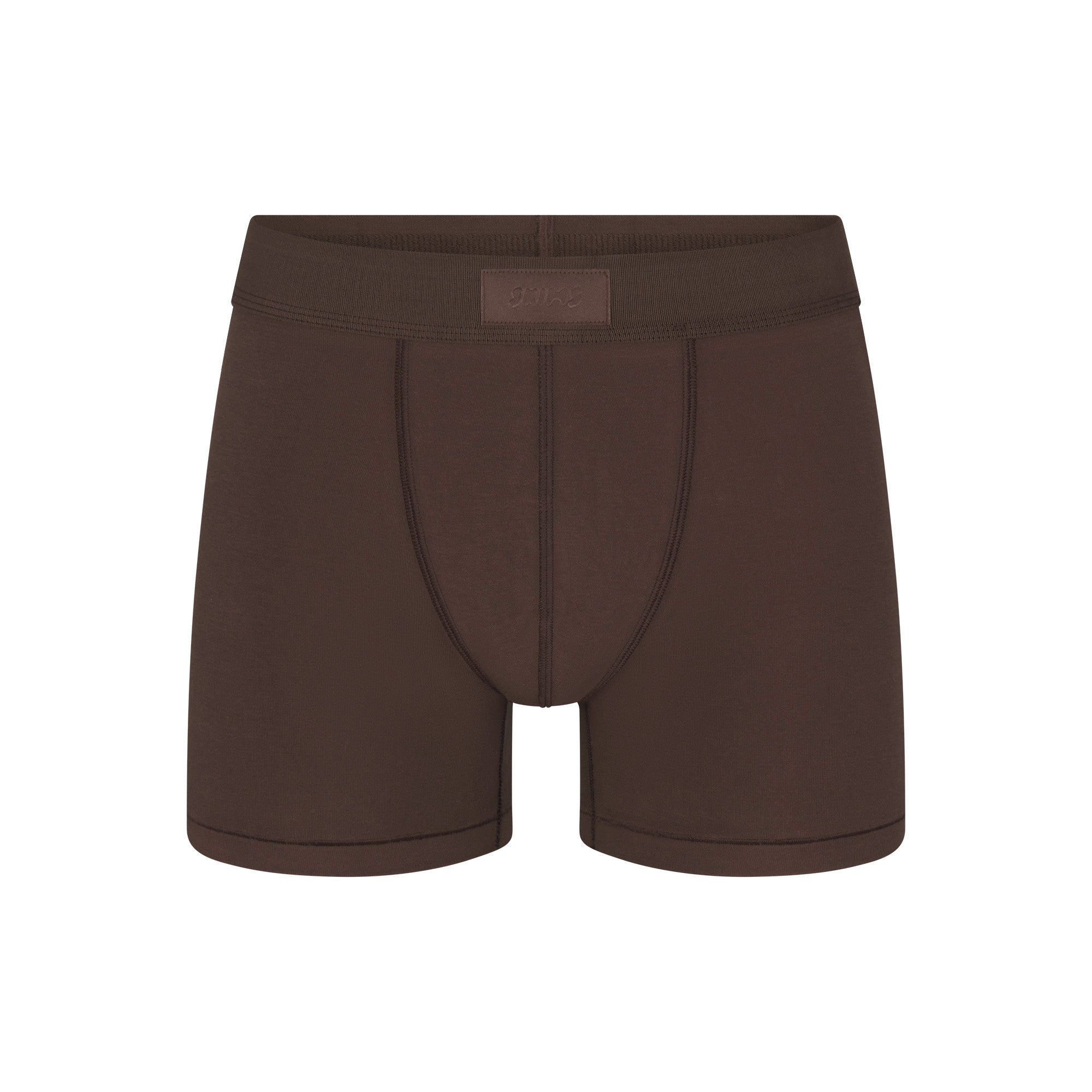 SKIMS COTTON MENS 3" BOXER BRIEF | DARK SEPIA