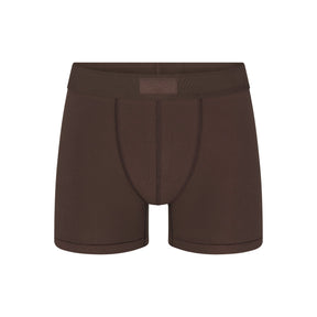 SKIMS COTTON MENS 3" BOXER BRIEF | DARK SEPIA