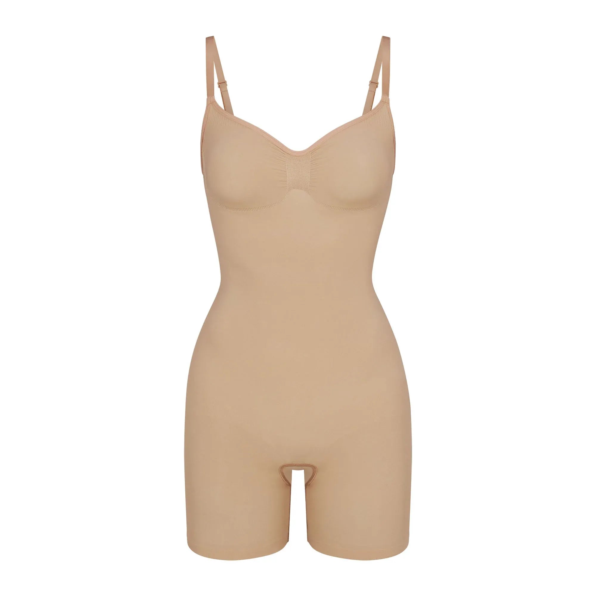 Skims Seamless Sculpt Mid Thigh Bodysuit Clay