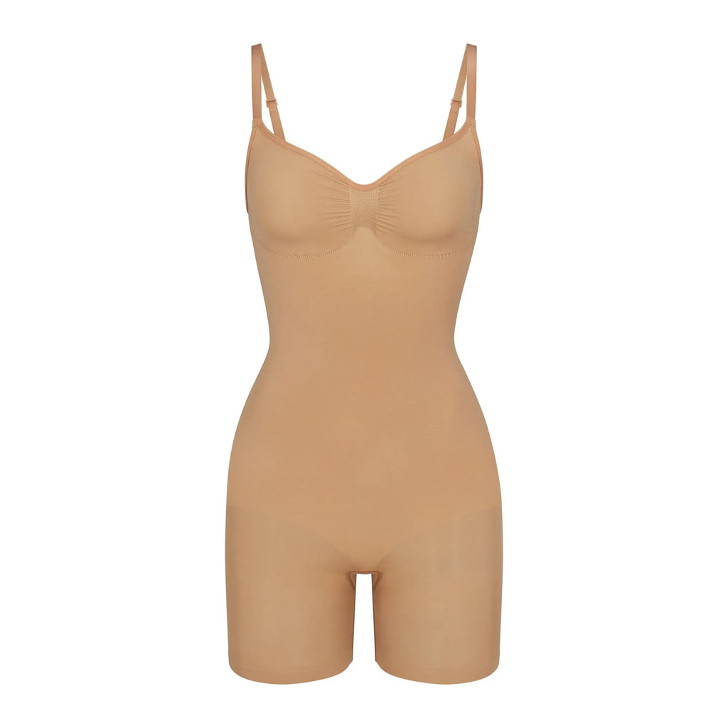Skims Seamless Sculpt Mid Thigh Bodysuit Ochre