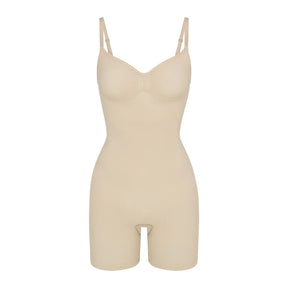 Skims Seamless Sculpt Mid Thigh Bodysuit Sand