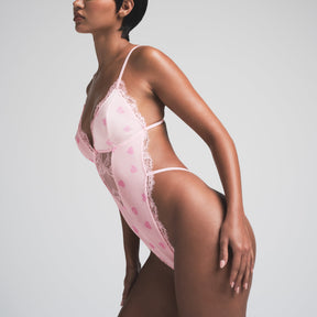 VELVET LACE TEDDY | CHERRY BLOSSOM HEART BREAKER
