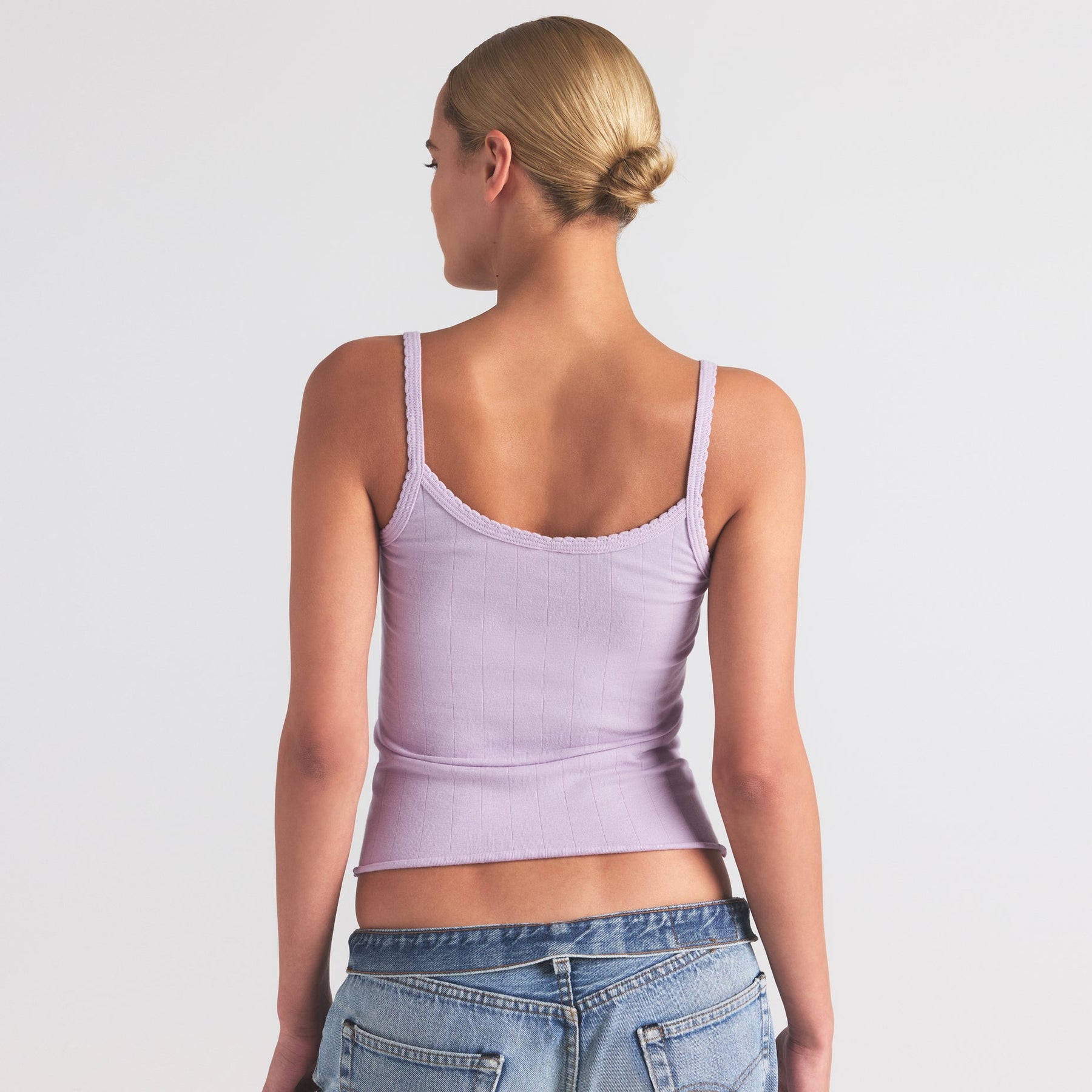 DROP NEEDLE POINTELLE LONG CAMI | WISTERIA
