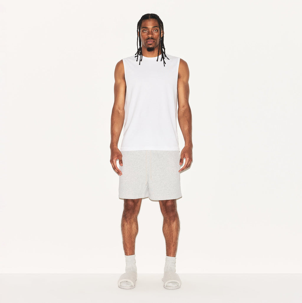 SKIMS COTTON MENS RELAXED SLEEVELESS SHIRT | CHALK