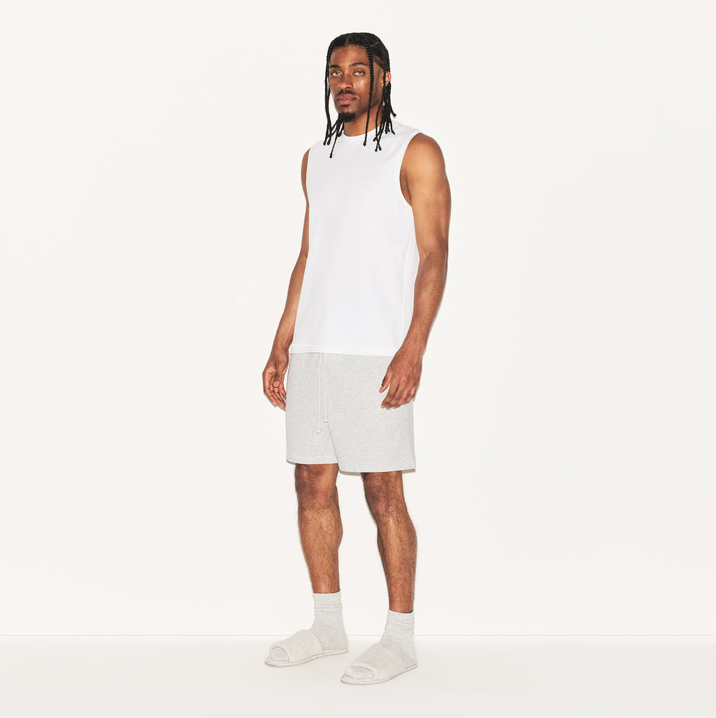 SKIMS COTTON MENS RELAXED SLEEVELESS SHIRT | CHALK